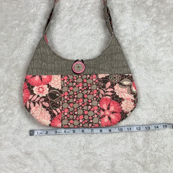 Handmade Reversible quilted pink and grey tote crossover bag - Picture 7 of 9